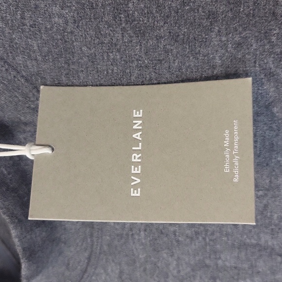 EVERLANE Dark Gray Mock Neck Cotton Jersey Long Sleeve Minimalist Dress - Picture 2 of 9